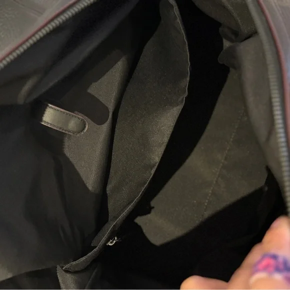 Coach Black Leather Trekker Bag 52 With Red Trim - Picture 11 of 11